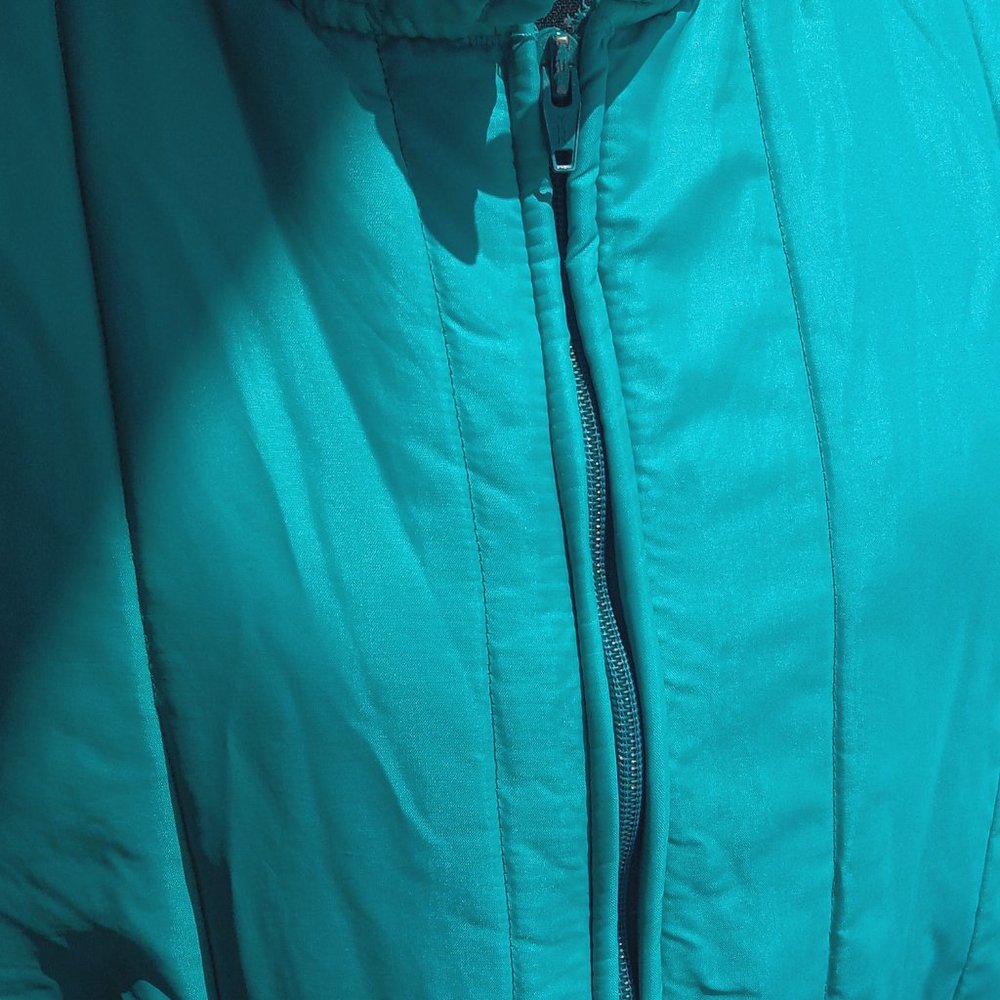Teal vintage quilted jacket - Picture 4 of 7